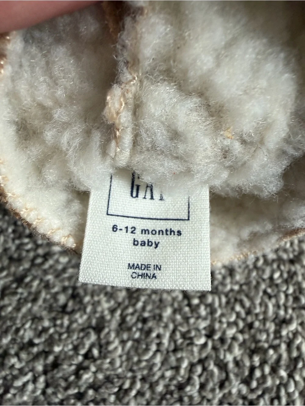 Baby Gap 6-12M Tan Faux Suede Sherpa Lined Soft Sole Baby Boots NEW